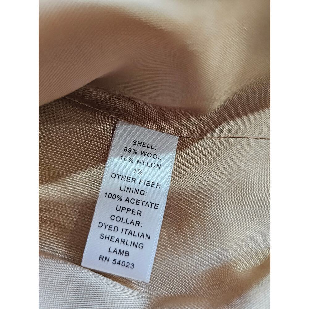 Banana Republic Dyed Italian Shearling Wool Jacket Coat, Front Pockets, Sz L - Picture 9 of 13